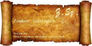 Zombor Szulamit névjegykártya